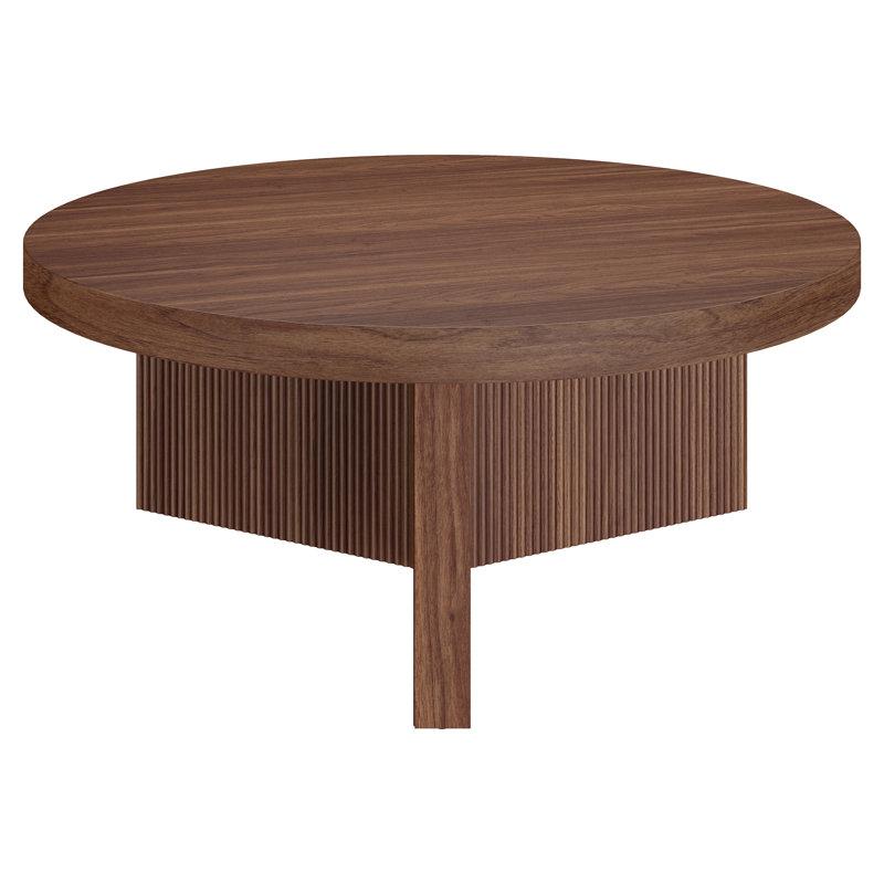 Adione Pedestal Coffee Table, Alder  Brown