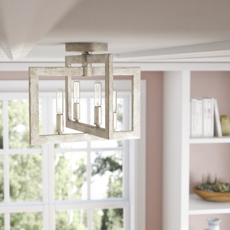 Plafonnier semi-encastré 4 lumières 14,5 po Biay, Crépuscule doré