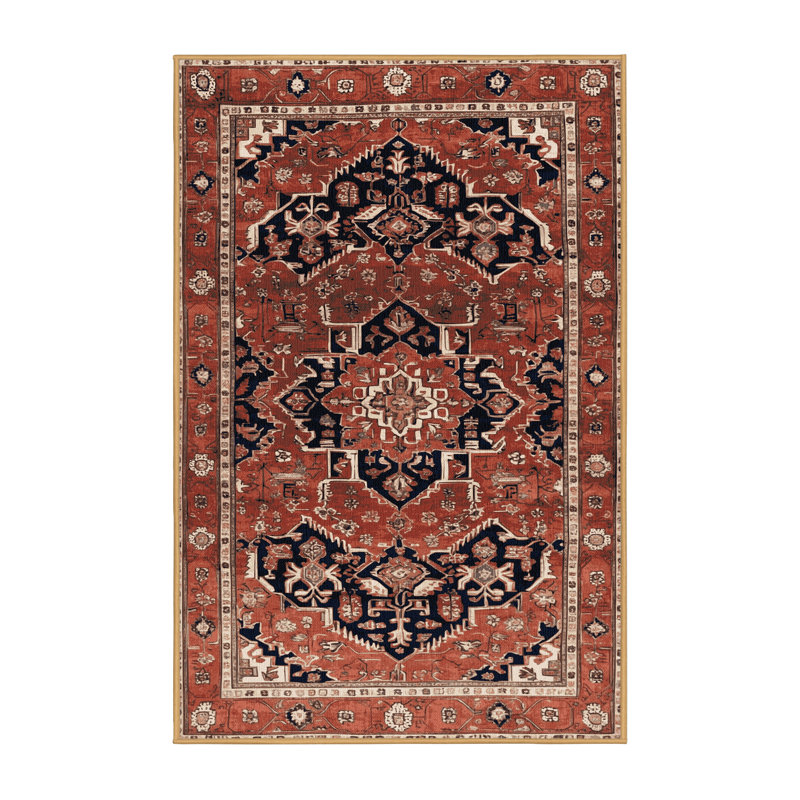 Tapis brun lavable à la machine, Rectangulaire 3 pi x 5 pi