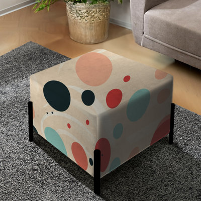 Motif nostalgique à pois - Repose-pieds carré à pois