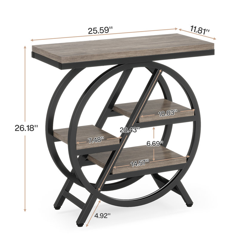 Side Table with Storage, Grey
