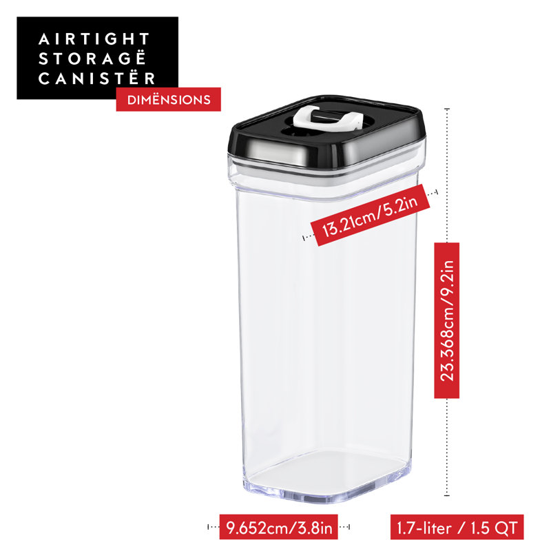 Airtight Food Storage Containers with Lids, Black