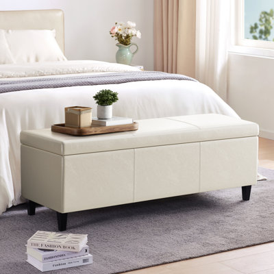 Faux Leather Upholstered Bench with Flip Top
