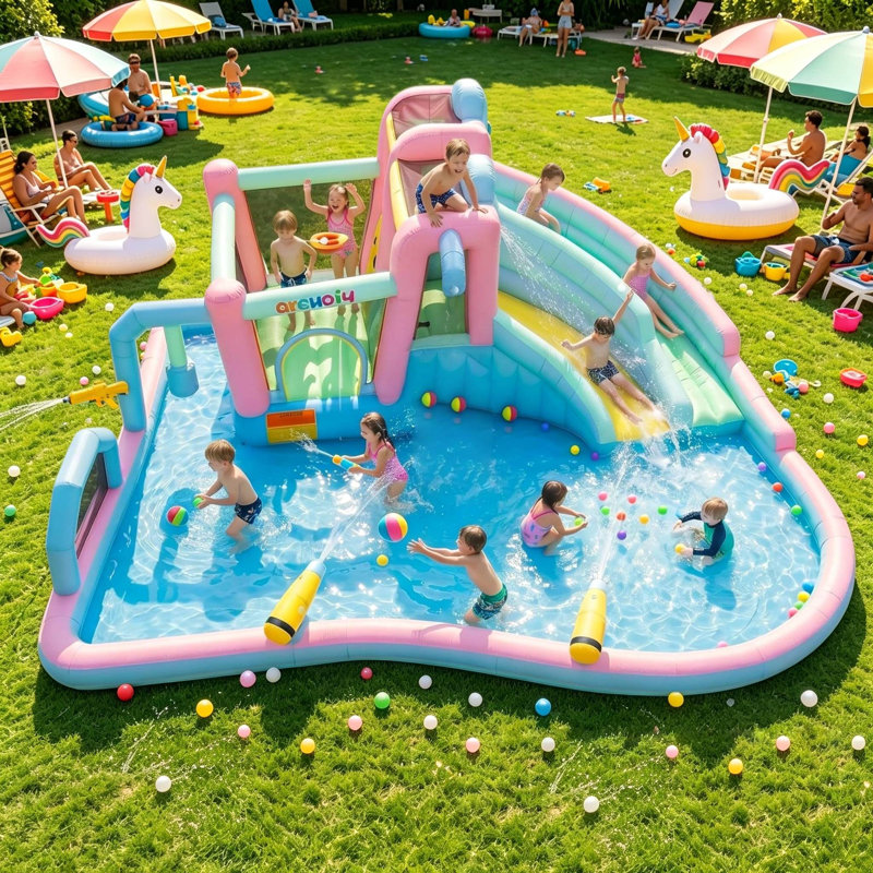Inflatable Water Slides, Double Slides Bounce House Water Park
