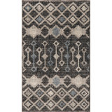 Abstract Area Rug in Charcoal Gray-Light Blue