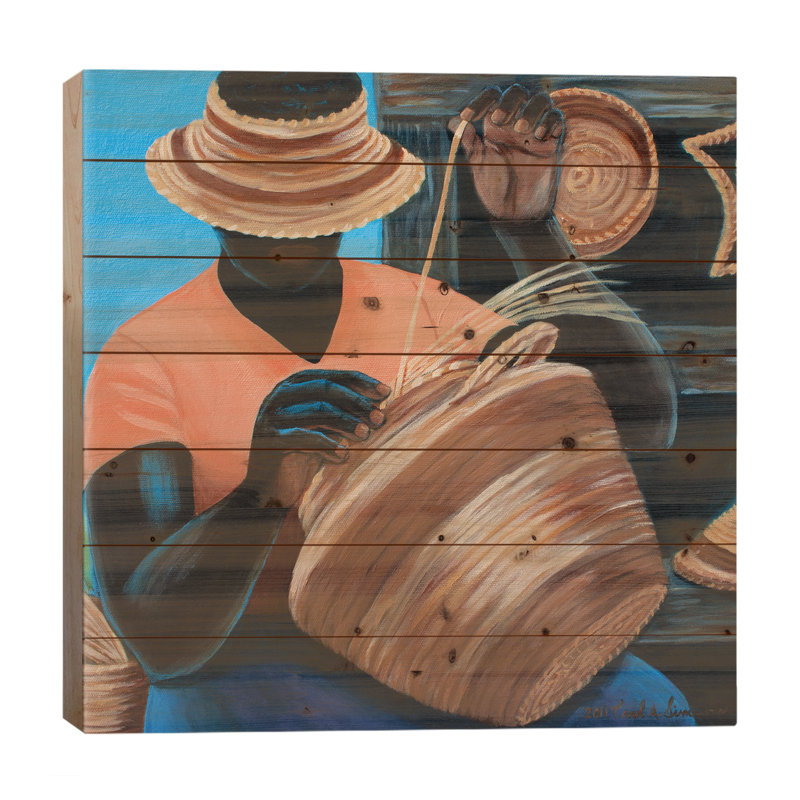 Basket Lady XXI par Carol A. Simmons - impression sur bois sans cadre