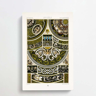 16th Century Pattern by Albert Racinet - Wrapped Canvas Print