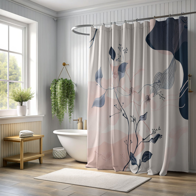 Rideaux de douche standard 1 pièce, H 74 po x l 71 po