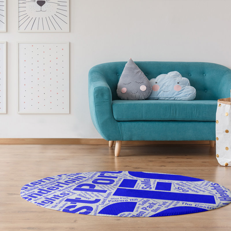 Chenille Indoor Rug, Round 5'