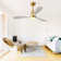 52 Inch Ceiling Fan With Dimmable Led Light 3 Solid Wood Blades Remote Control Reversible DC Motor For Living Room