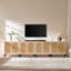 Buffet de rangement 62 "avec portes et tablettes, chêne blanc et naturel, 2 pièces