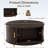 Round Coffee Table with Storage, 31.5" Mid Century Modern Coffee Table with 360° Curved Sliding Door-1279393446