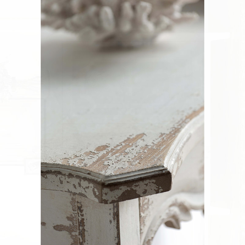 Slimline Console Table with Scallop Edge and Rococo Flair