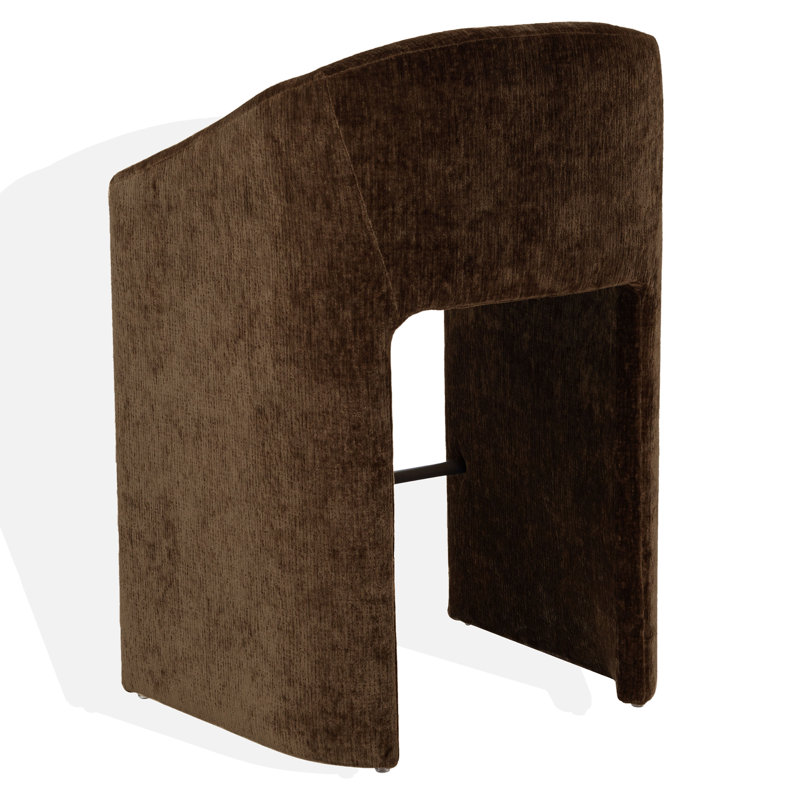 Kagan Chenille Counter Stool, Brown, Bar Stool (30.7" Seat Height)