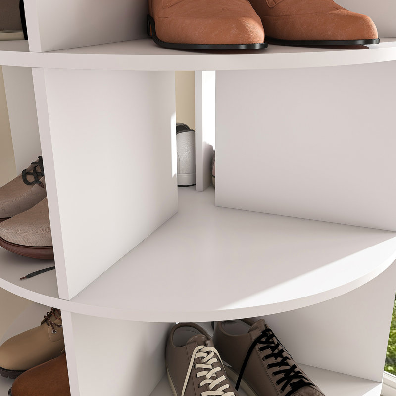Étagère à chaussures rotative, étagère à chaussures rotative à 6 niveaux, organisateur de chaussures pivotant sur 360 ° autoportant, tour de chaussures à conception à bas haut
