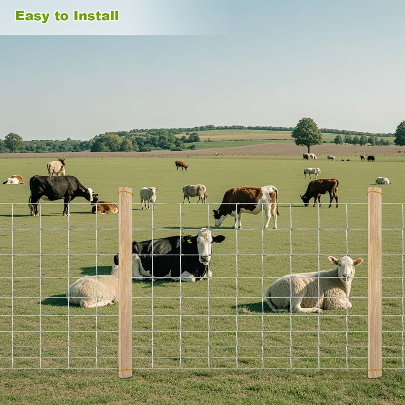 Farm Livestock Fence ,4Ft x 164Ft Agricultural Fencing for Yard, Heavy Duty Cattle Fence, Galvanized Welded Wire Fence for Deer, Cattle, Goat, Hog, Sheep, Animals and Field Protection