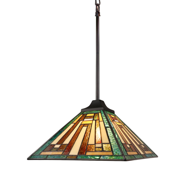 Chloe Lighting Firman Tiffany-style 1-light Mission Ceiling Pendant 12" Shade
