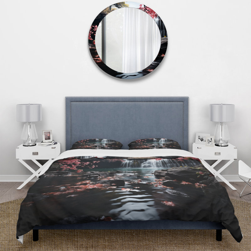 Ensemble de housse de couette en microfibre / polyester Peach Tree Waterfall Natures Elegance II