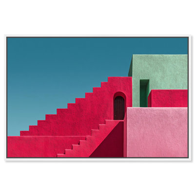 Aquamarine Angle I Architecture Canvas Print by Oliver Gal, Black Frame, 15 x 10