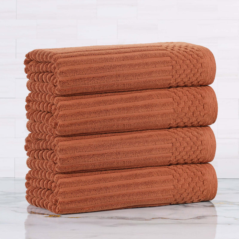 Collection de serviettes en coton Soho Spa, Ensemble de 4 serviettes de bain, Rouille