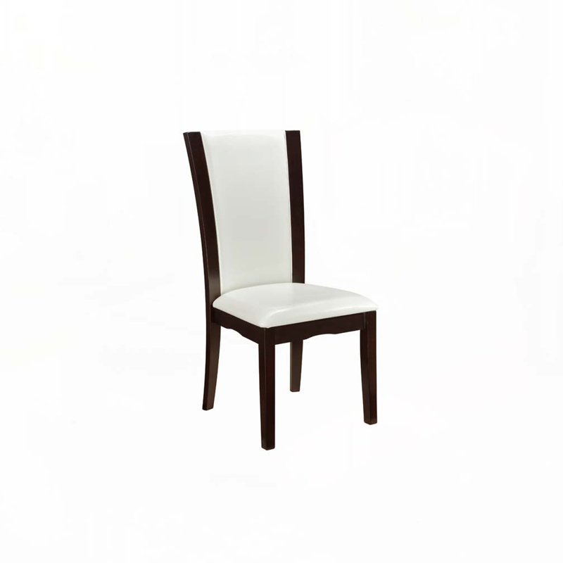 Modern Contemporary Dining Side Chairs Set Of 2, Espresso, White