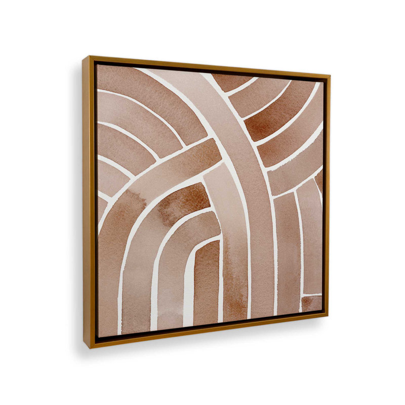 Braided Earth v2 Print on Rolled Canvas, Polished Gold Floater Framed, 32.75" H x 32.75" W x 1.75" D