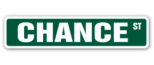 Plaque de rue Chance en plastique robuste 6 po x 24 po
