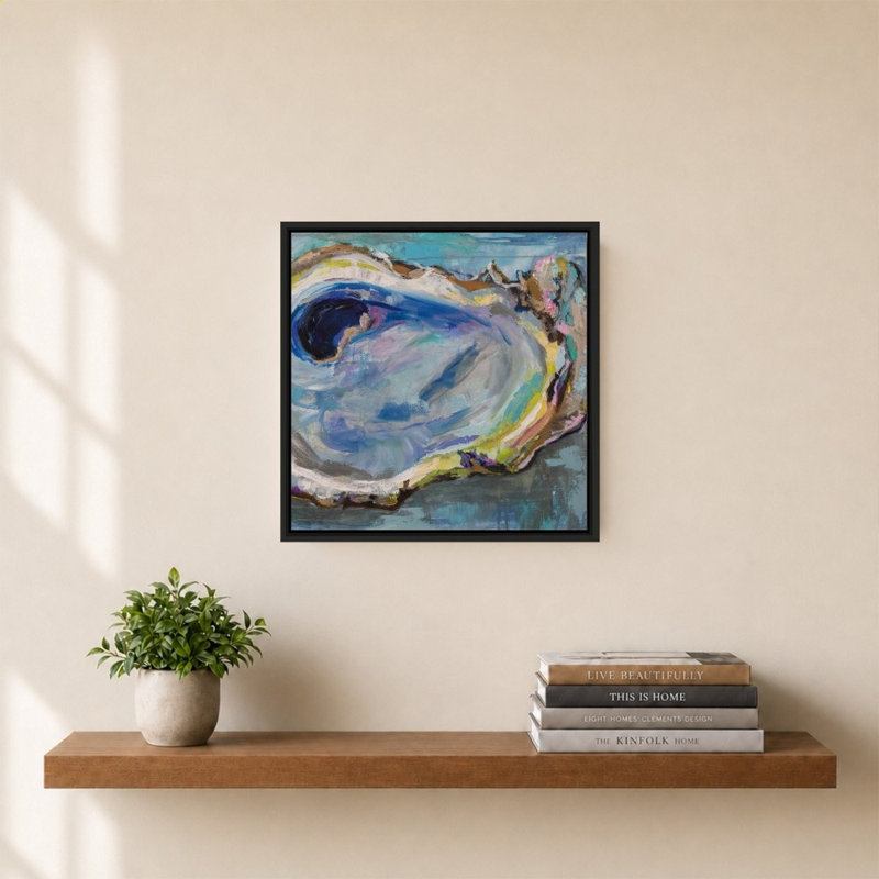 «Oyster Two» par Jeanette Vertentes - impression sur toile, Noir, H 28 po x l 28 po