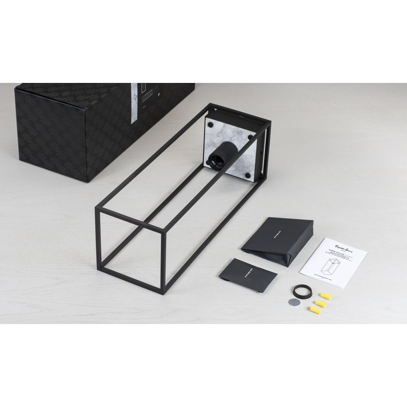 1 - Light Flush Mount, Marble Black