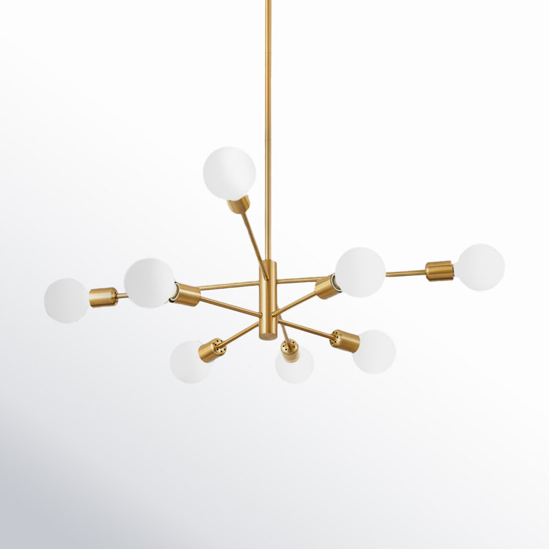Lustre sphérique spoutnik moderne 8 lumières Glenarm, Or