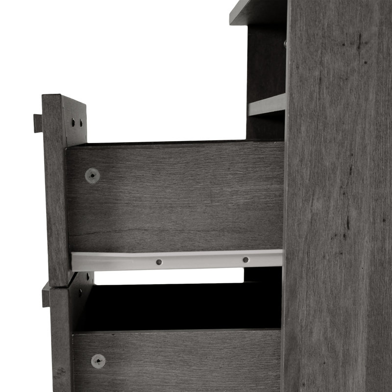2 Table de chevet à thème rustique, gris, aspect de tablette de rangement enchanteur, polyvalente