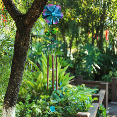 Flower Windmill And Wind Chime, Rotary Windmill & Musical Wind Chime Combination, Unique Windmill, Hanging Wind Chime, For Outdoor, Yard,Garden,Lawn