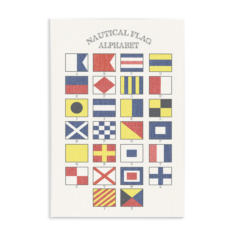 «Nautical Flag Alphabet» par Amalie, impression, H 19 po x l 13 po