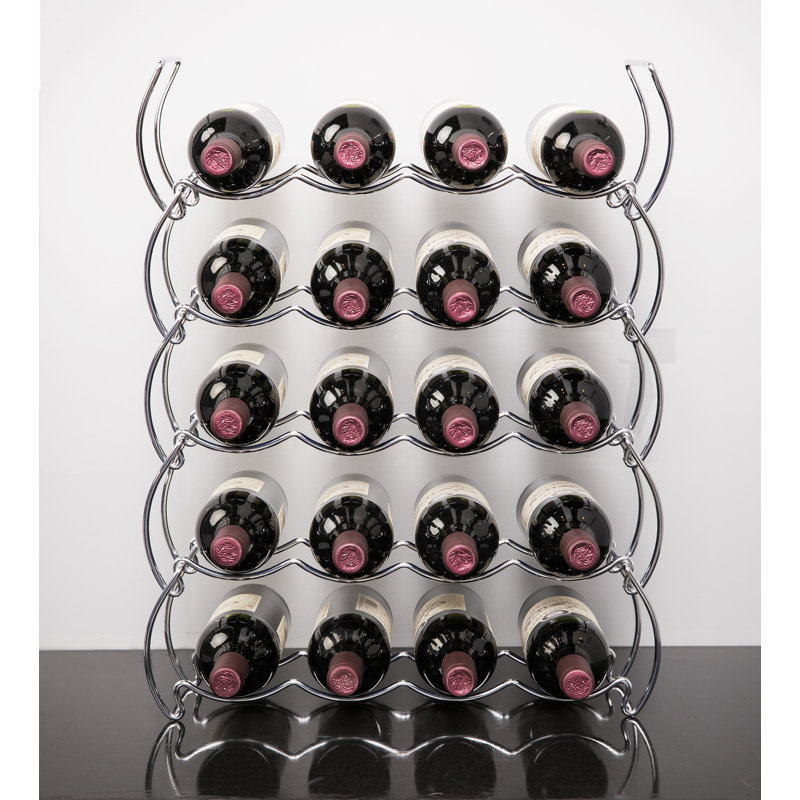 Blaise Floor Wine Bottle Rack in Chrome