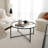 Modern Industrial Coffee Table, Matte Black, 32.7 x 15.7 x 32.7 inches | 100% Tempered Glass Top (0.16 inches Thick) & 100% Metal Frame | Stylish & Durable Design for Living Room & Office Spaces, Easy to Assemble-1891044091
