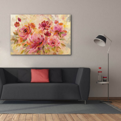 Epic Graffiti 'Romantic Bouquet' by Silvia Vassileva, Canvas Wall Art, 60" x 40"