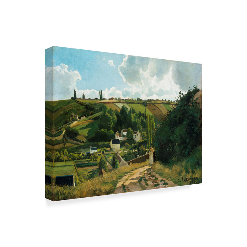 «Jalais, Hill, Pontoise» par Camille Pissarro - reproduction d'art sur toile, H 18 po x l 24 po x P 2 po