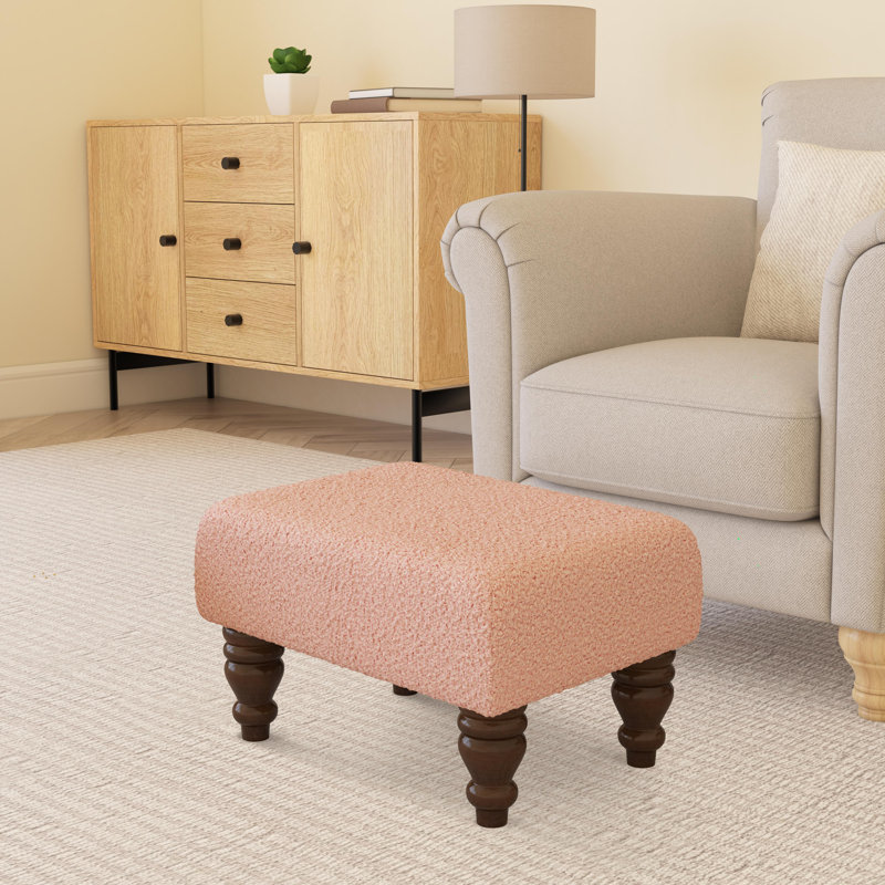 Autryville Wood Turned Leg, Pink, Mahogany, Boucle