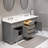 Derby 72'' Double Bathroom Vanity with Marble Top-2006357688
