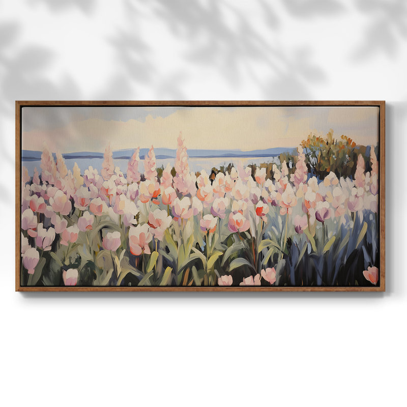 Botanical Series-CCXCVI- Toile tendue avec châssis encadré - Prêt à être accroché, H 25 po x l 49 po, Noyer