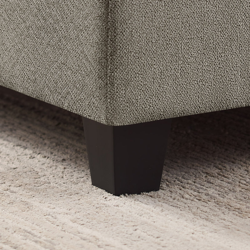 Chaise longue rembourrée en tissu 39,76 po, Gris chenille
