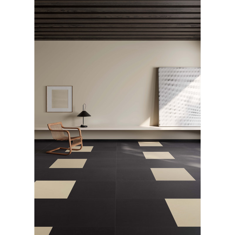Kosei 24" x 24" Porcelain Concrete Look Wall & Floor Tile, Dark Gray