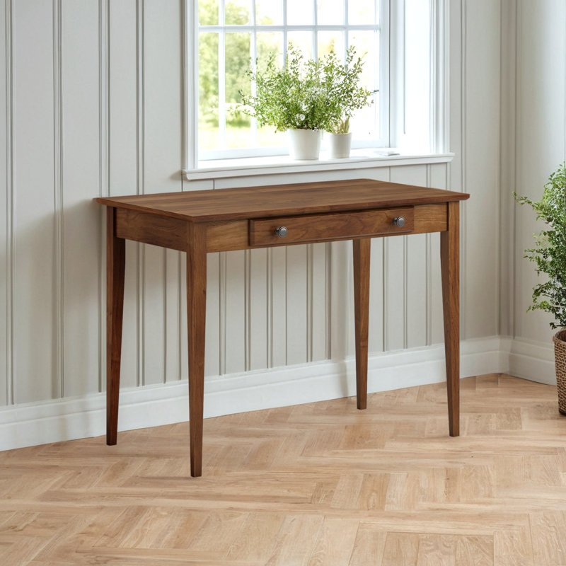 Malani American Built Solid Wood Writer's Desk, Tuscan Brown