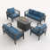 7-Person Sofa Seating Group With Fire Pit Table