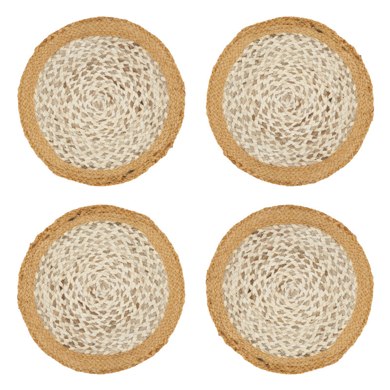 Owens Collection Jute No Pattern Round Placemat