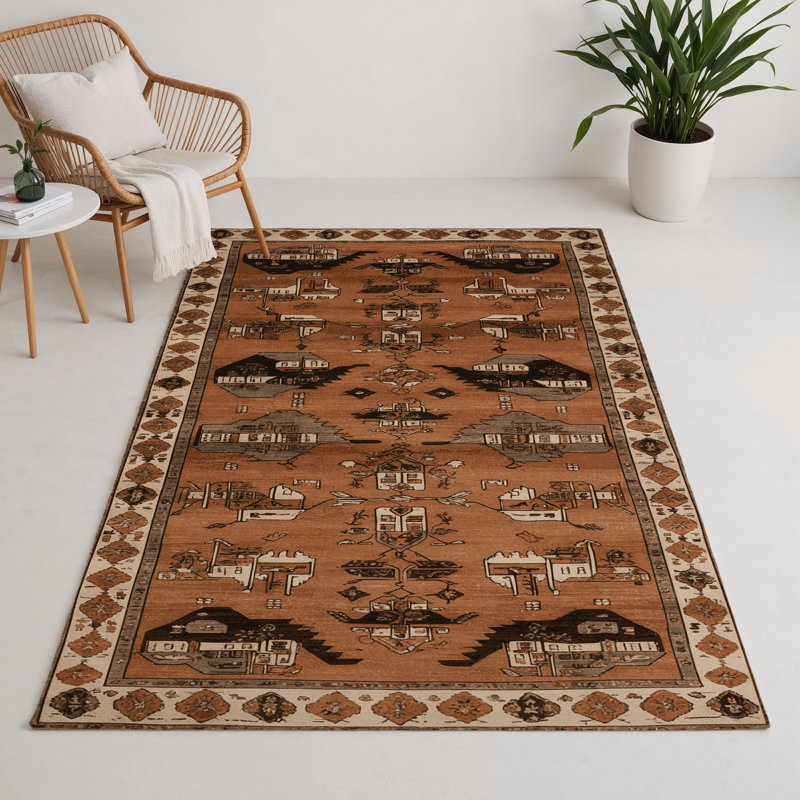 Tapis turc intérieur et extérieur brun, Rectangulaire 3 pi x 5 pi