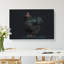 Black Rooster in Abstract - Wrapped Canvas-55314249