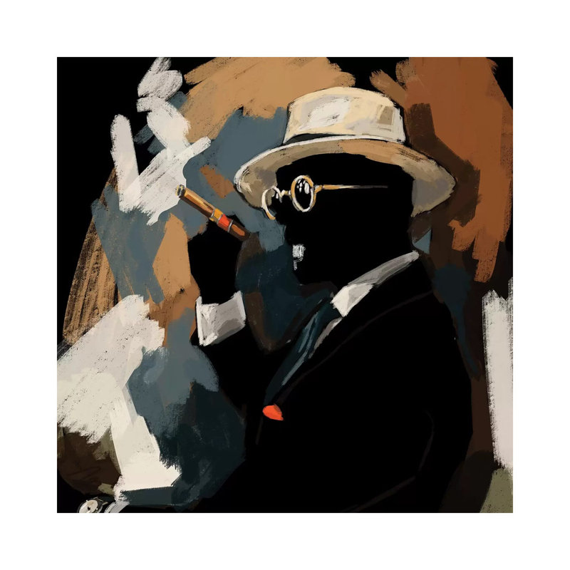 Cigar Lounge - Painting on Canvas, Wrapped Canvas, 93.98cm H x 93.98cm W x 1.91cm D