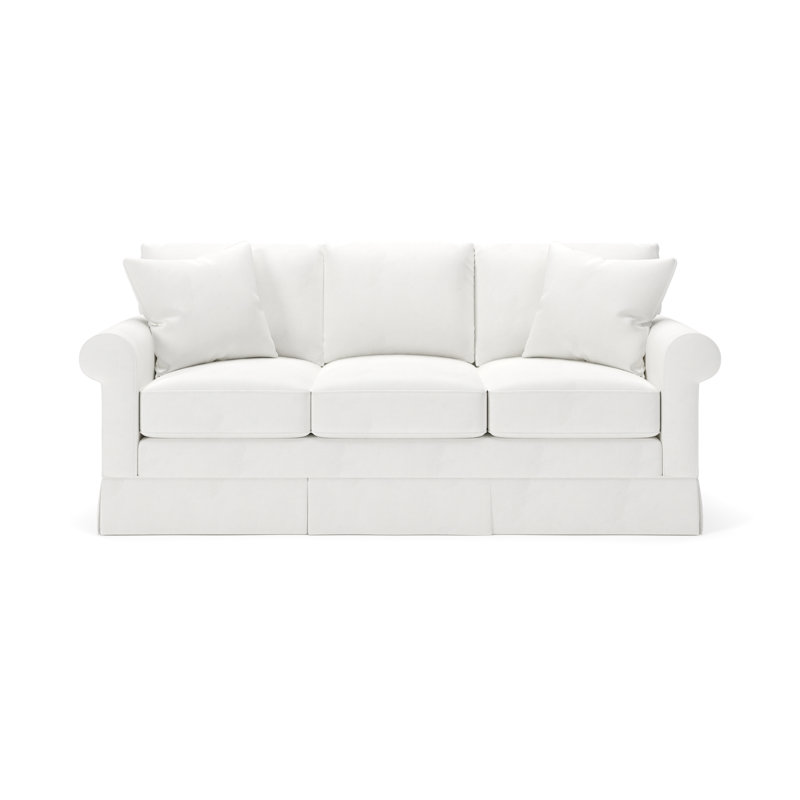 Canapé rembourré Friedman de 89 po, Blanc décoloré classique