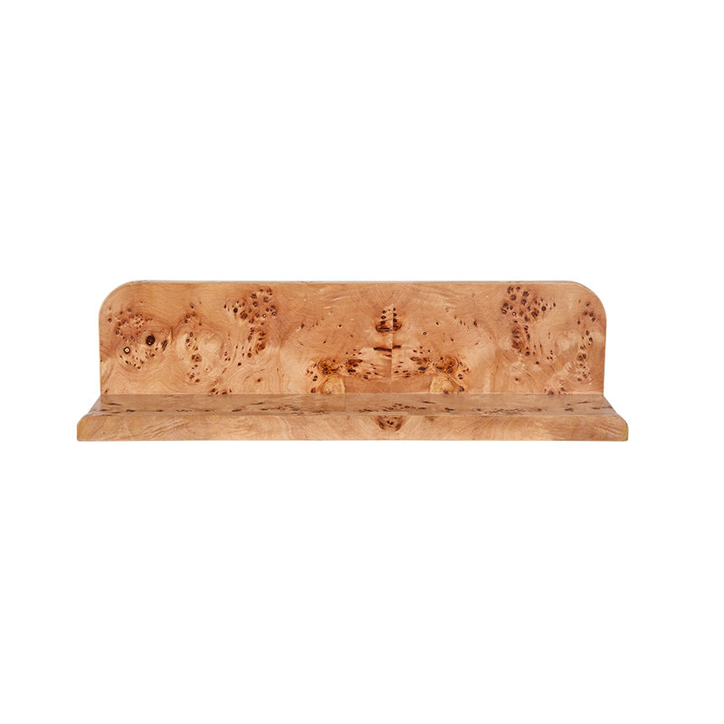 Burl Wood Floating Wall Shelf, Brown, 4.7" H x 18.9" W x 4.7" D